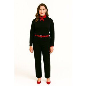 Susan Bristol Turtleneck Sweater Silk Blend Womens XL Black